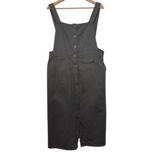 DAZY | Gray Cotton Button Front Overall Style Dress | Size XL